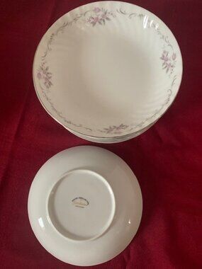 Gold Standard GST1 China Bowl Set of 4 - Pink Floral with Gray Scrolls